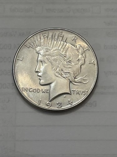 1934 Peace Silver Dollar BU SKU01
