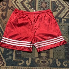 Vintage Adidas Shiny Short Size Medium Vtg 3 Stripe 80s 90s Soccer Football