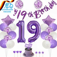 Lila 19 Geburtstag Deko MäDchen 19 Geburtstag Dekoration Lila Tortendeko Geburts
