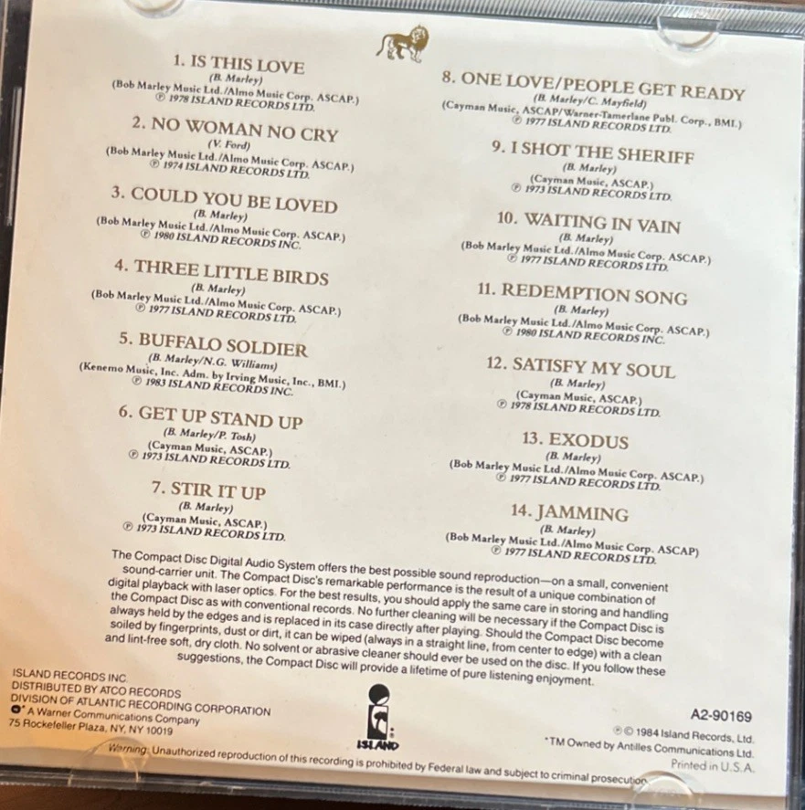 The best of Bob Marley & The Wailers: Legend, Reggae Pop CD 1984 (A2-90169) - Image 4 of 4