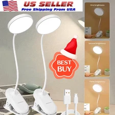 2PACK Rechargeable LED Book Light With 3 Light Modes Easy Clip Reading Lamp USA