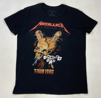 Metallica Damage Inc Tour 1986 Pushead Graphic T-shirt Men Large