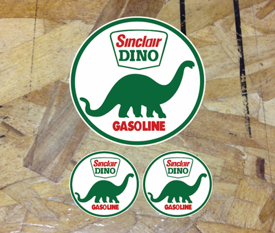 #ad #ad Sinclair DINO Oil Gas sticker Circle Vintage Vinyl Decal 3 for 1 Choose Size $4.99