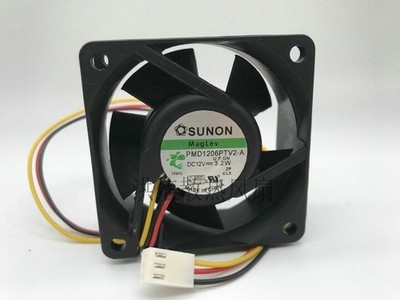 1 pcs 6025 PMD1206PTV2-A DC12V 3.2W 3-wire cooling fan *tn