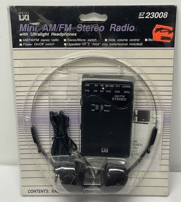 Vtg Sears LXI Series Mini Portable AM/FM Stereo Radio w/Headphones Retro Tech