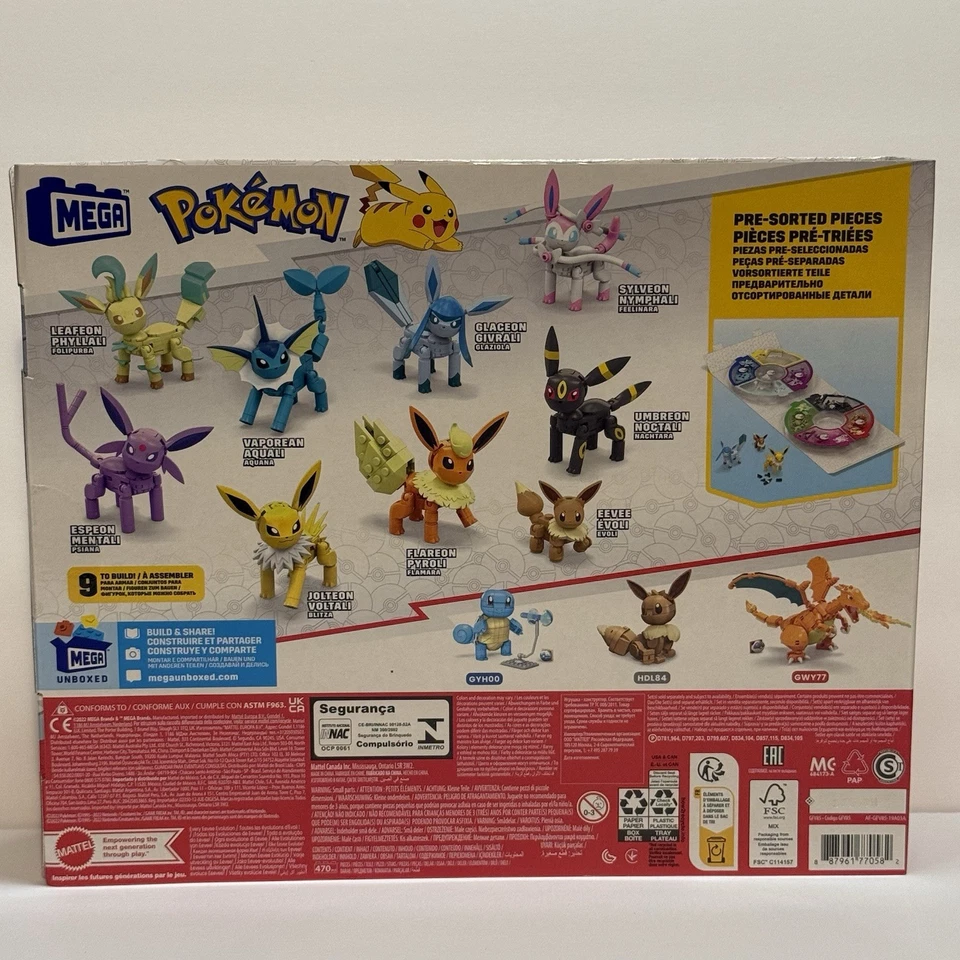 Mega Pokémon Construx Pokemon Eevee Evolution Building Set 470pcs New - Image 2 of 2