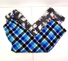 Wonder Nation Boys Size M 8 Plaid Polar Bear Cozy PJ Pajama Pants Lot of 2