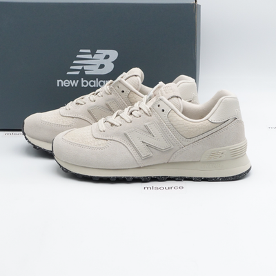 Size 9 Women's New Balance 574 Suede Sneakers WL574PBK White/Bone