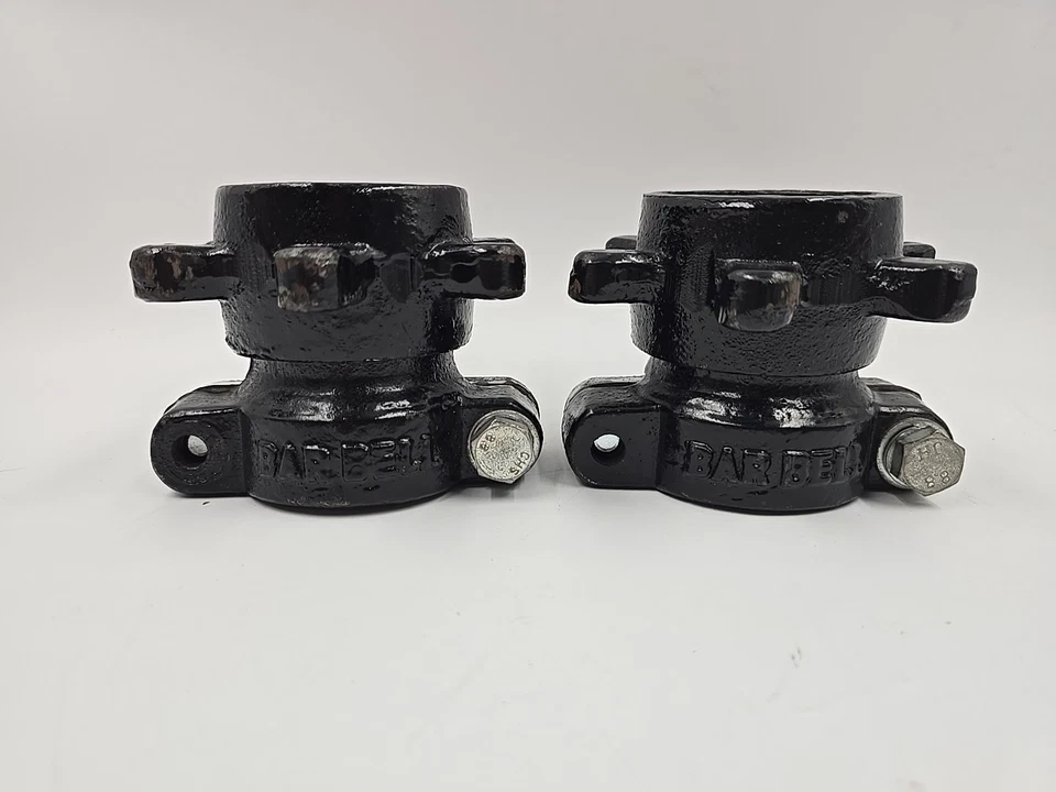 Collares Spinlock olímpicos York Barbell de colección raros negros usados levantamiento de pesas Foto 3 de 4