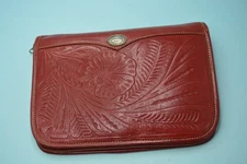 American West leather planner cover embossed zippered 3 ring