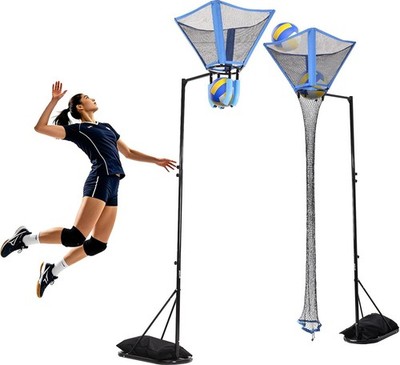 Volleyball Setter Spike Trainer Adjustable 5-10ft Training Net w/Sandbag