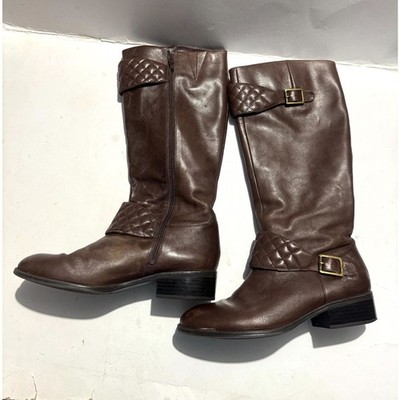 Ralph Lauren Meveah leather high boots chocolate brown equestrian women 10B