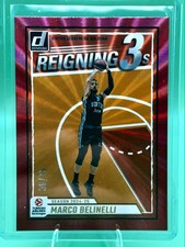 2024-25 Panini Donruss Euroleague - Reigning 3s Marco Belinelli #7 Red Laser /75
