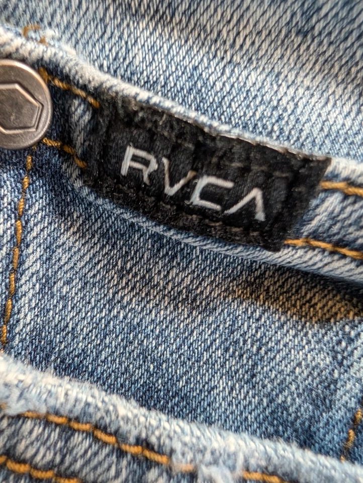 Pantalones de mezclilla RVCA para niños Dagas ajustados calce recto azul talla 26 Foto 2 de 4