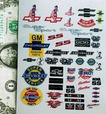 1/24 1:24 SLOT CAR CLEAR Waterslide DECALS,Chevrolet Chevy Nova Camaro SS 396,V8