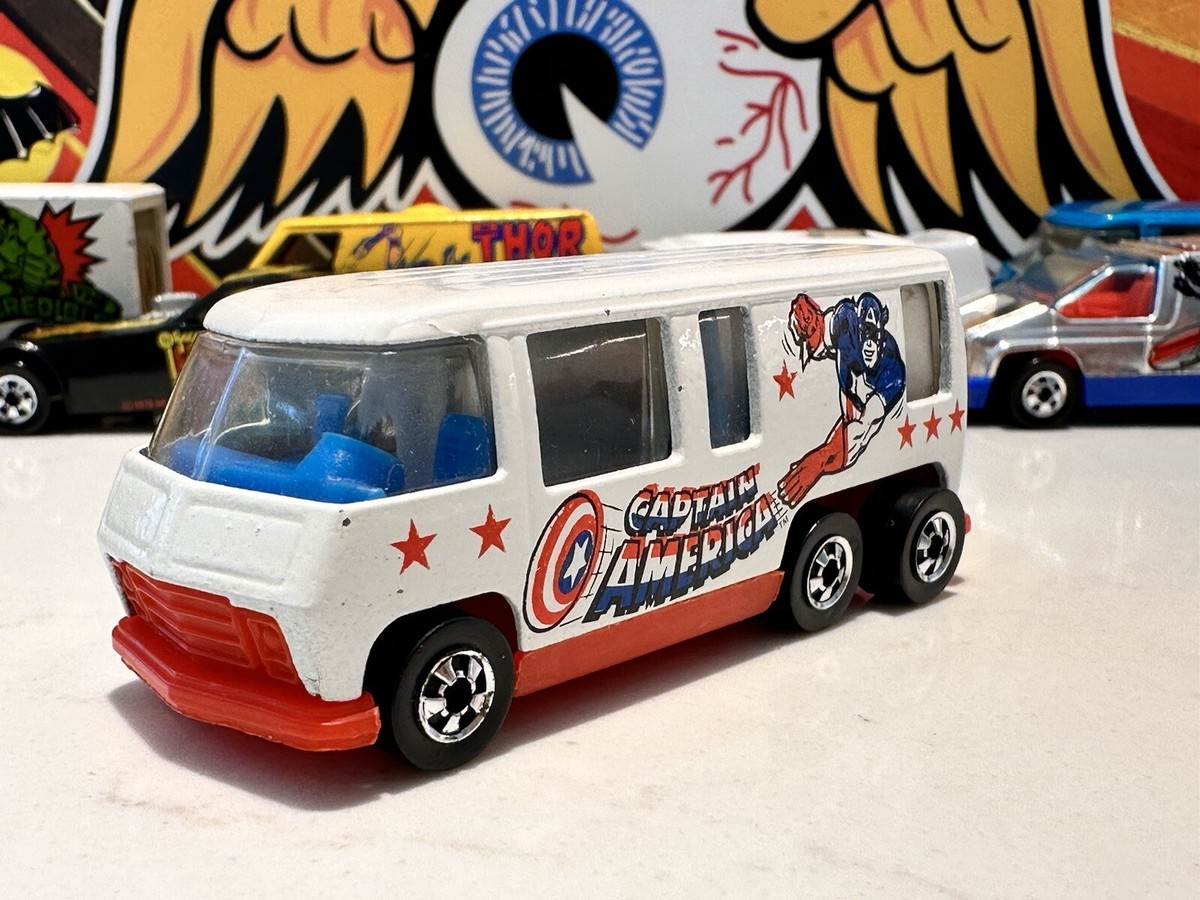 80s Hot Wheels Blackwall Captain America GMC Motorhome white