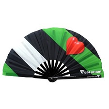Got Pride Clack Hand Fan Leather Boy Pride Flag Bamboo Folding Festival LGBT