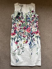 ??BNWT HOBBS �149 LINED COTTON SUMMER FLORAL PENCIL SRESS SIZE 12 WEDDING ??