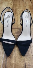 Boohoo Shoes Women US 8-EU 39 Black Stiletto Slingback Strap Pointed Toe Sandals