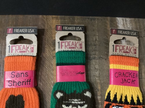 New Lot of 3 1 Freaker USA Knitted Bottle Insulator Sheriff truck stop cracker - Picture 2 of 4