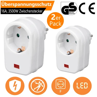 ORSEM 2x Protezione da Sovratensione Spina Intermedia Presa Protezione Flash con Protezione Bambini