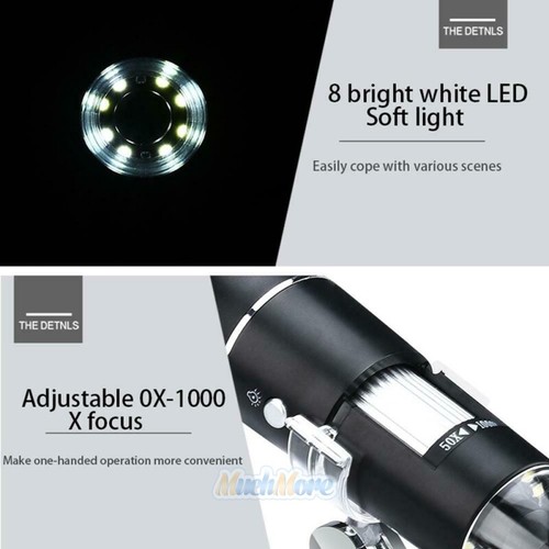 1000X/1600X 8LED 3in1 USB Zoom Digital Microscope Hand Held Biological Endoscope - Picture 6 of 32