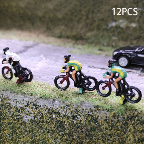 12pcs 1/87 Ho Scale Model Figure Rider Cyclists Miniature Scale People Model _co - Photo 1/12