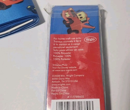 Disney Pixar Cars Blanket Binding Wrights 2008 4 3/4 yds - Picture 3 of 3