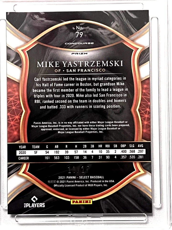 2021 Panini Select Cracked Ice #79, Mike Yastrzemski, HGA 9.5 (Gem Mint) - Image 4 of 4