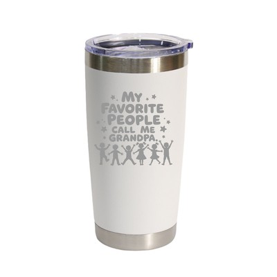 My Favorite People Call Me Grandpa', 20 Oz. Stainless Tumbler,  White, Made4You