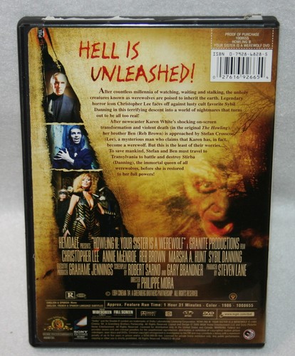 THE HOWLING II Your Sister Is A Werewolf DVD OOP Horror Widescreen 1985 - Picture 4 of 4