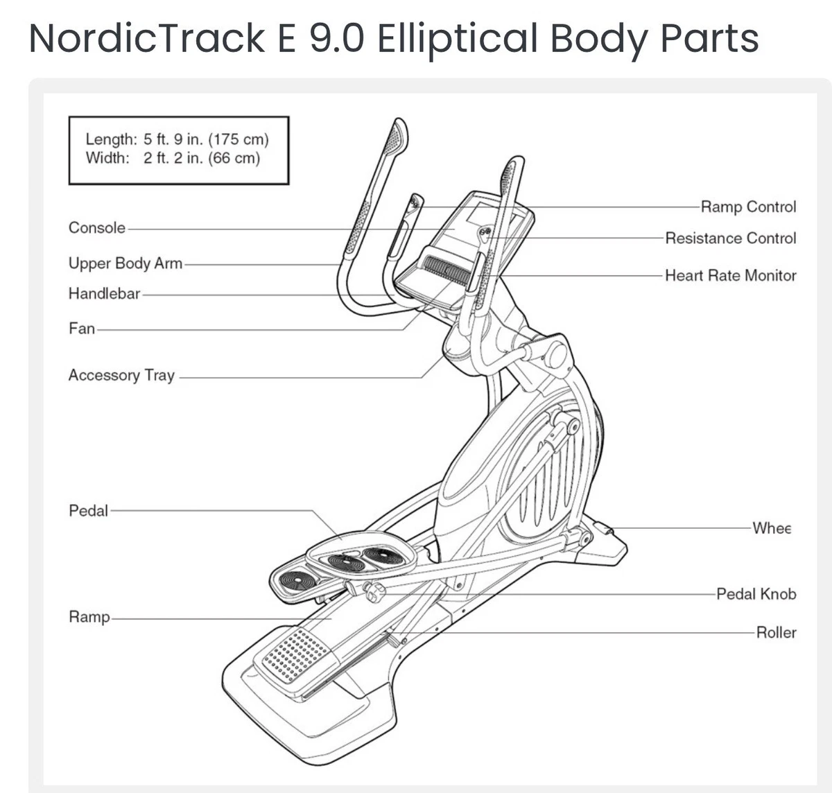 Nordic Track E 9.0 Elliptical Machine With Ifit Compatible eBay