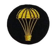 Mess Kit Badge Parachute Black Felt British Army Hand Embroidered Arm Patch