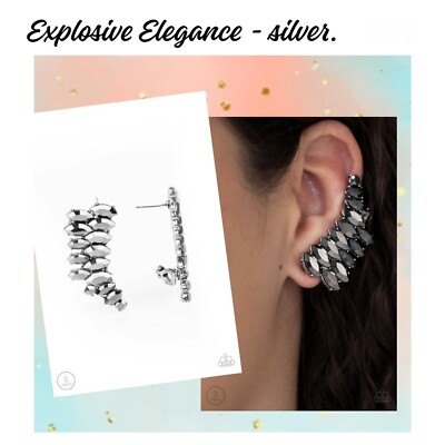 Paparazzi EXPLOSIVE ELEGANCE silver earrings eBay