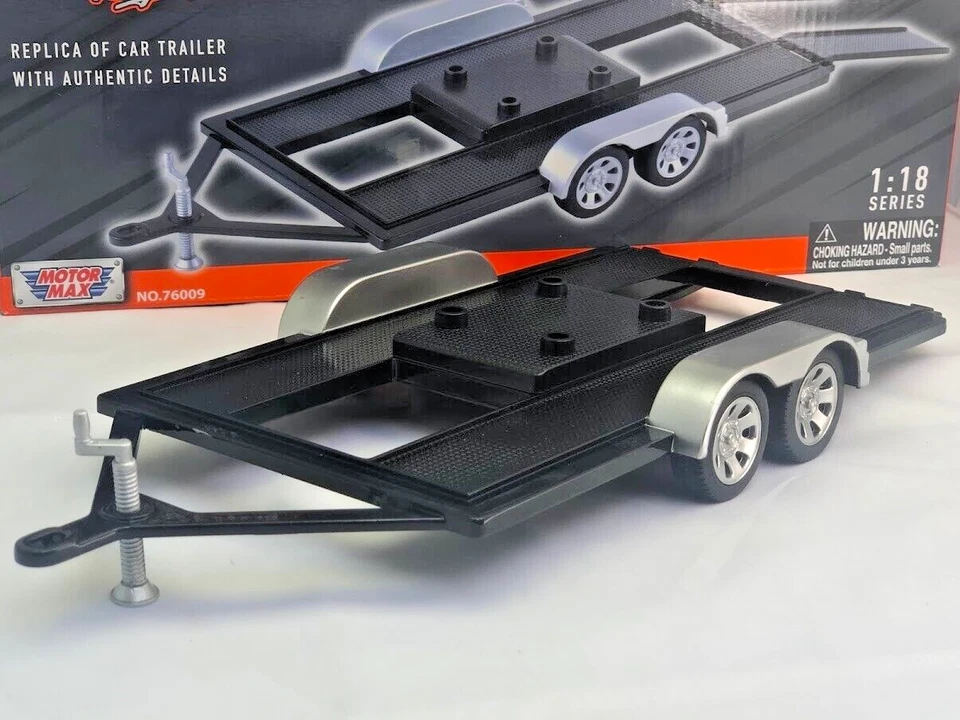 Druckguss Metall Auto Transporter Ladung 4 Rad Anhänger 1/18 Maßstab MOTORMAX - Bild 2 von 4