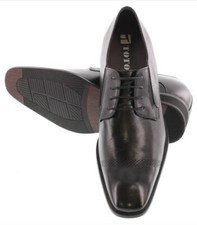 Leather Height Increasing Men's Shoes TOTO 2.8 Inches Taller (Black) US10 UK9