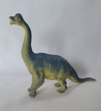 Plastic/rubber Brachiosaurus Dinosaur Blue Gray  Green. Mouth open Figurine