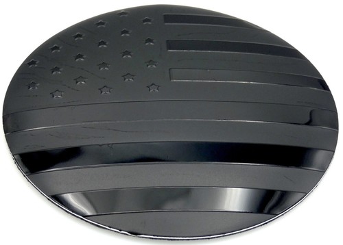 1x Patriotic American Flag Decal Sticker Emblem Aluminum Dome 65mm 2.55" Black - Foto 16 di 21