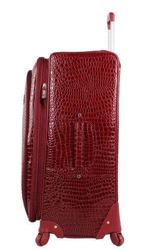 NEW Kathy Van Zeeland Luggage Croco PVC Expandable Spinner Suitcase - Bild 9 von 17