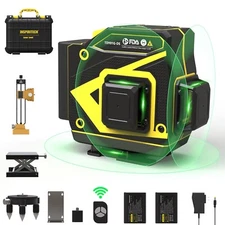 INSPIRITECH Tile Laser Level Self Leveling 3D 12 Cross Lines Green Beam Lazer
