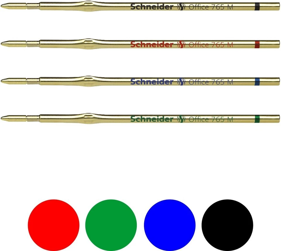 SCHNEIDER Kugelschreibermine 765 M blau schwarz rot grün 10 Stück