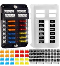 6/ 12 Way Blade Fuse Box Block Holder LED 12V Car Boat Power Distribution Panel