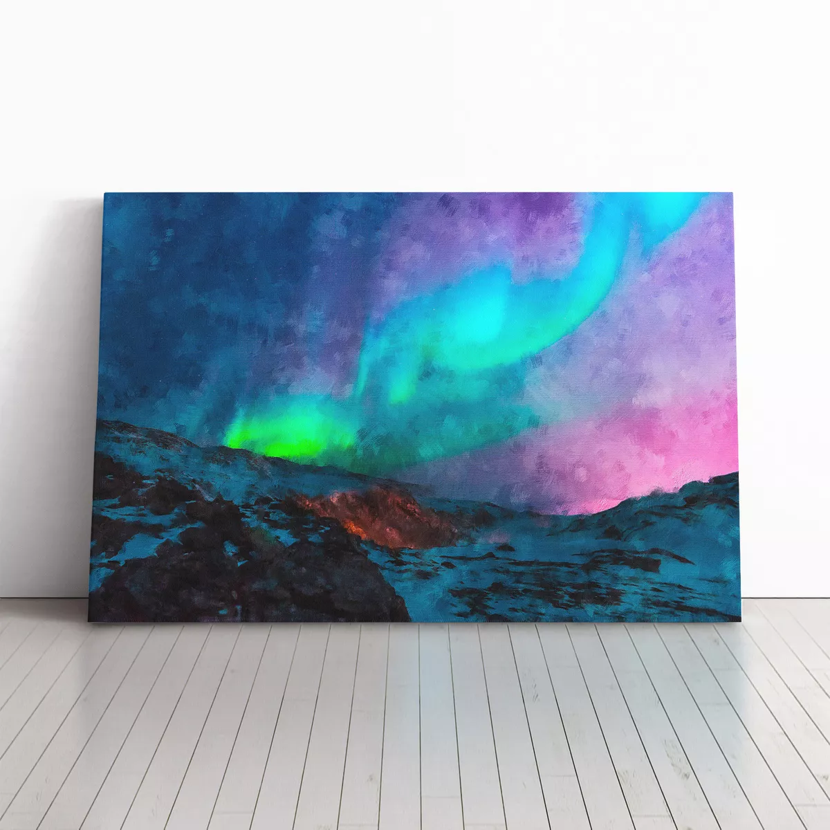 The Northern Lights Aurora Borealis Canvas Wall Art Print Framed Picture Decor