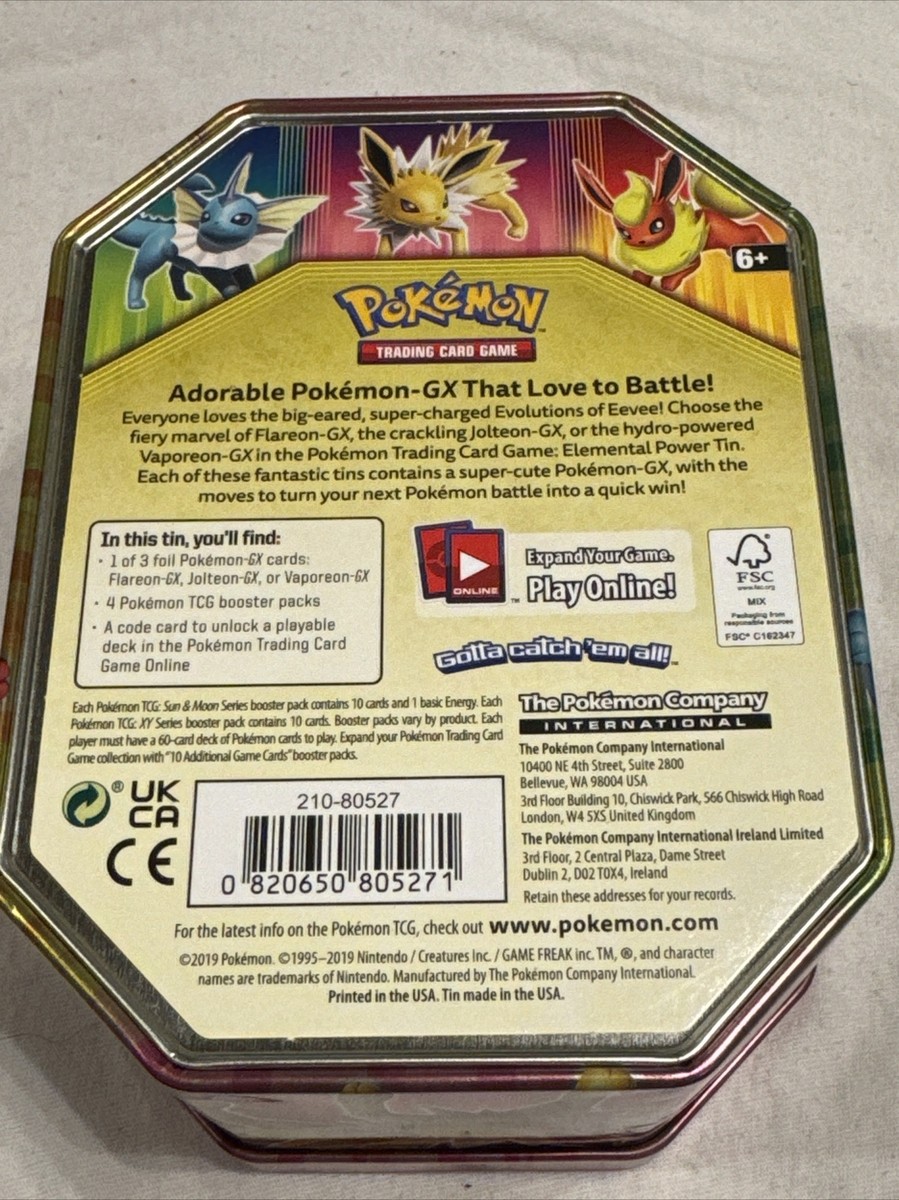 Pokemon TCG Elemental Power Tin Featuring Jolteon-GX (NO Booster
