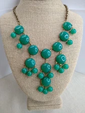 Vintage ZAD Teal Statement Necklace Green