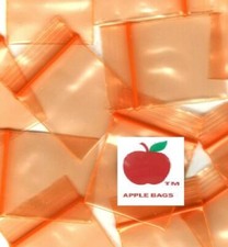 1,000 ORANGE APPLE BRAND BAGGIE 1510 RESEALABLE 1000 plastic 1.5"x1" mini bag