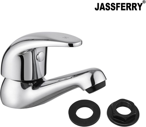 JASSFERRY Chrome Pair of Basin Taps Hot and Cold Water Bathroom Sink Tap Top Lev - Picture 5 of 6