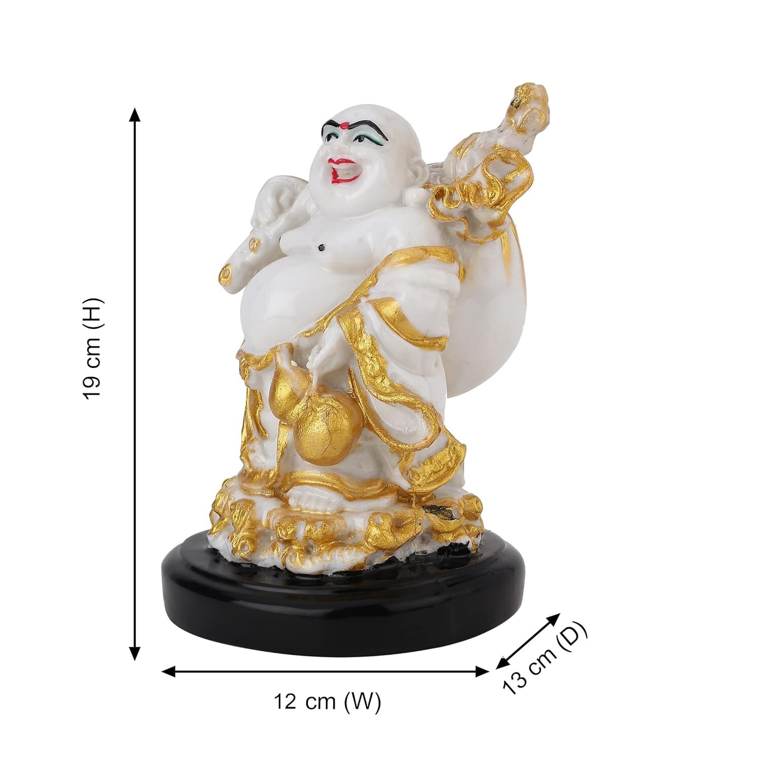 Glorious World Creations Medium Laughing Monk Buddha showpiece Best Home Decorat