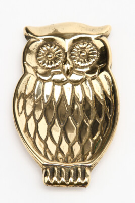 Polished Brass Owl Shape Ashtray Owl Gift Idea