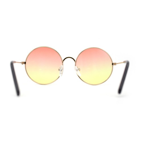 Kids Child Size Hippie Round Circle Lens Tie Dye Gradient Metal Sunglasses - Picture 25 of 29